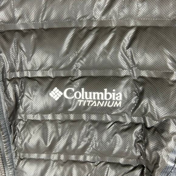 Columbia Titanium OutDry 700 Down Hooded Gray Jacket Women’s Large Duck Down - Picture 12 of 12